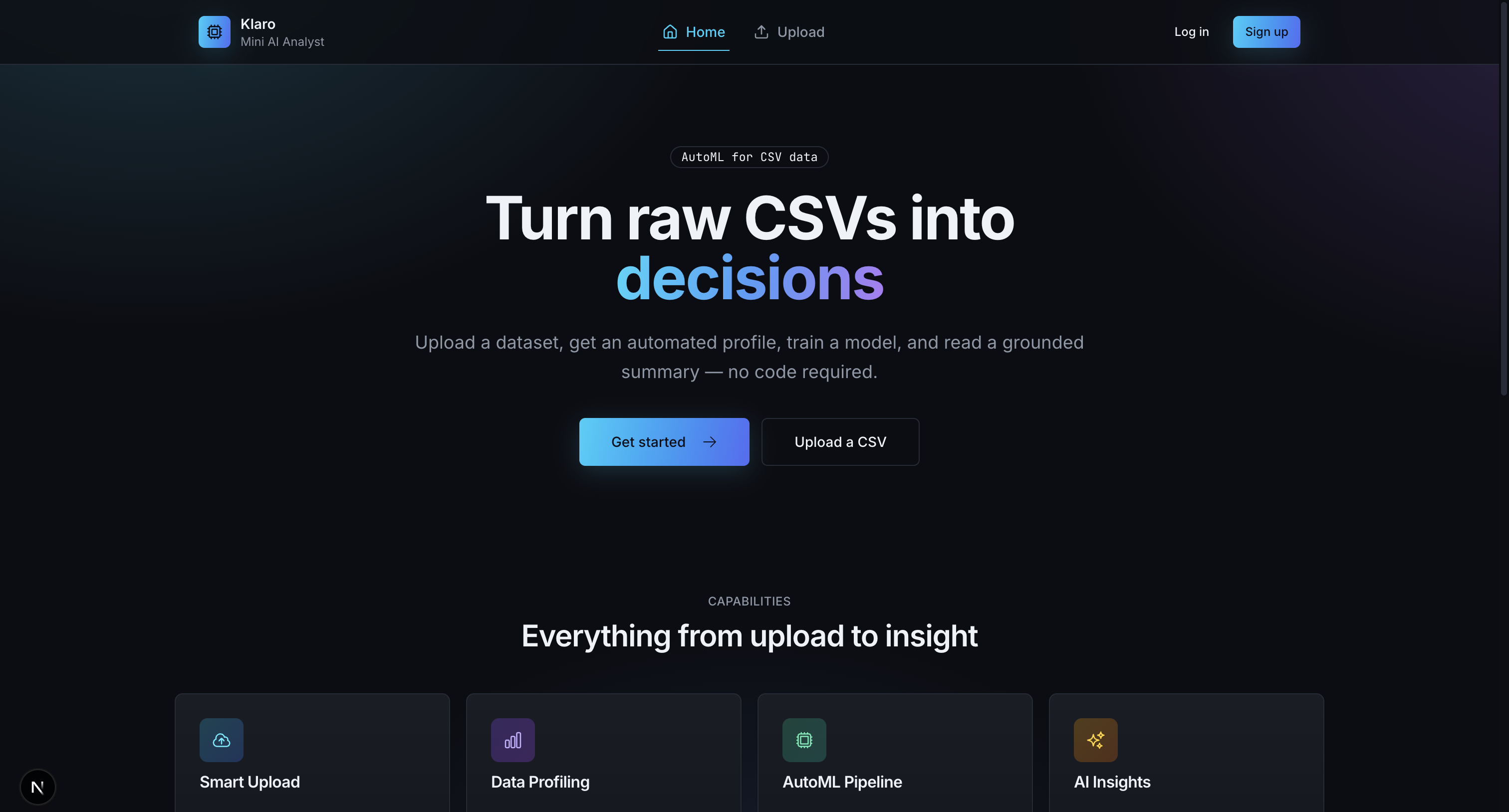 Klaro · Mini AI Analyst